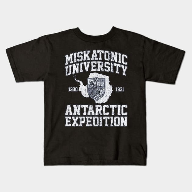 Miskatonic University Antarctic Expedition Kids T-Shirt by seren.sancler